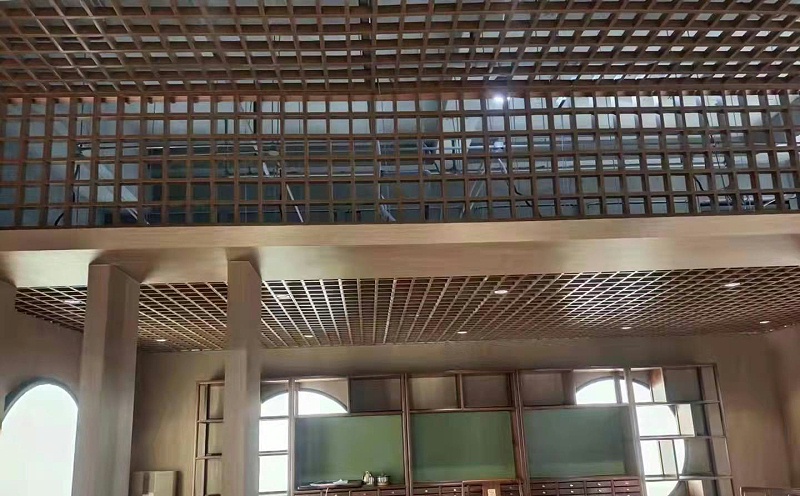 滾涂木紋格柵定制@中滬世業